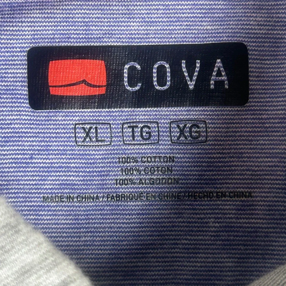 COVA Mens XL Gray Cotton Short Sleeve Pocket Polo‎ Shirt Heathered Casual